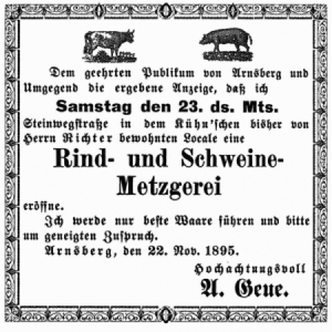 1. Anzeige vor Eröffnung